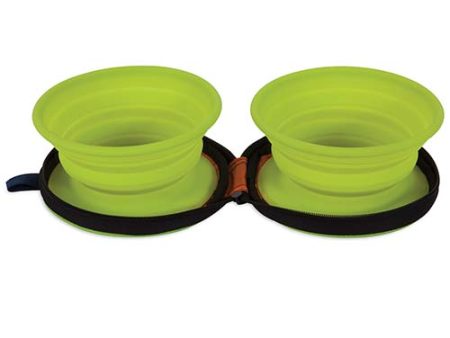 Petmate Silicone 3 cup Travel Bowl Duo Online Hot Sale