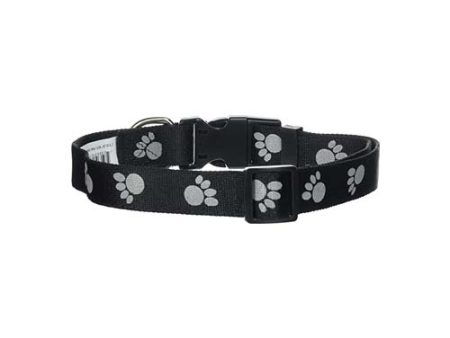 Aspen Pet Reflective Paw Black Collar Discount