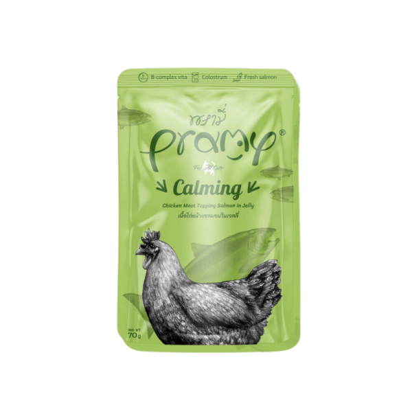 Pramy Cat Calming Chicken and Salmon in Jelly 70g on Sale