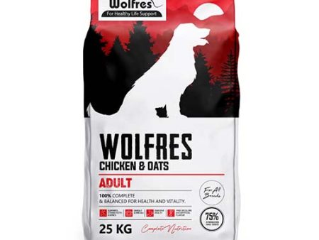 Wolfres Chicken & Oats Dog Food 25kg Hot on Sale