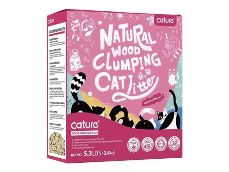 Cature Natural Wood Clumping Cat Litter Odor Control Plus 2.4kg Hot on Sale