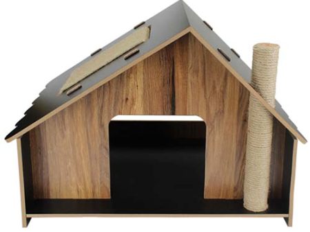 Chimney Cat Wooden House 60 x 40 x 41cm Online