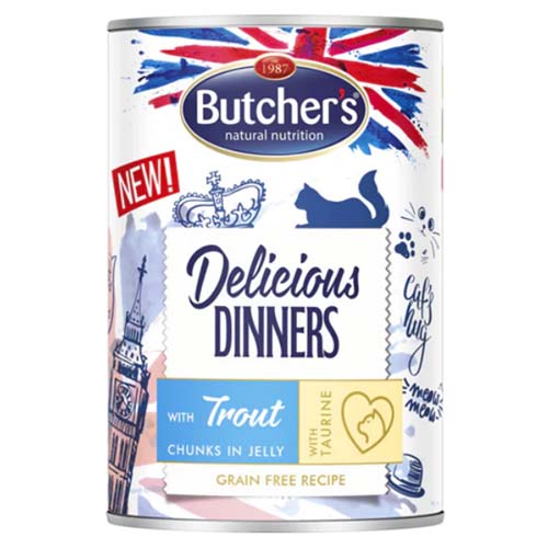 Butcher s Cat Delicious Diner Trout Chunks in Jelly 400g Hot on Sale